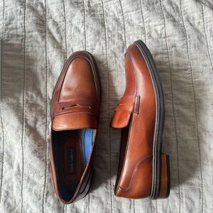 Vince Camuto Brown Leather Slip-On Dress Loafers